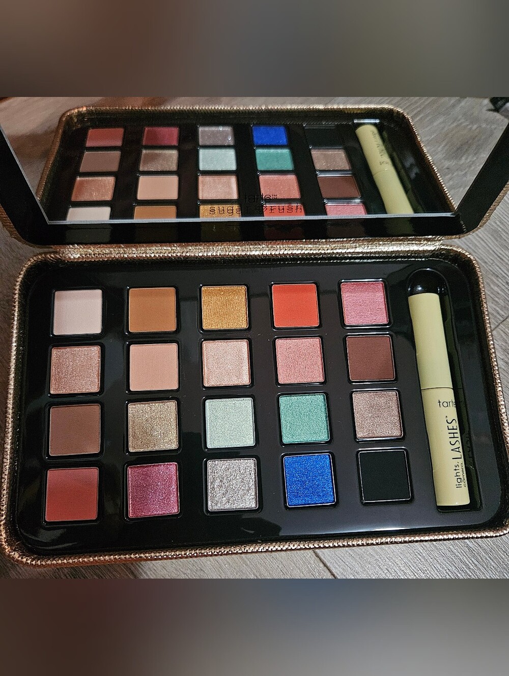 tarte Eyeshadow Palette with Mascara - Blue, Pink, Gold, Green, Black